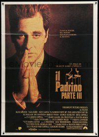 8y533 GODFATHER PART III Italian 1p '91 best image of Al Pacino, Francis Ford Coppola!