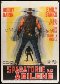 8y541 GUNFIGHT IN ABILENE Italian 1p '67 cool Serafini art of two cowboys in a showdown!