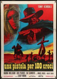 8y543 GUNMAN OF ONE HUNDRED CROSSES Italian 1p '71 cool spaghetti western art by P. Franco!