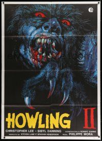 8y556 HOWLING II Italian 1p 1989 cool and different Josh Kirby werewolf monster art!