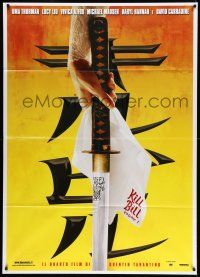 8y585 KILL BILL: VOL. 1 teaser Italian 1p '03 Quentin Tarantino, best close up katana image!