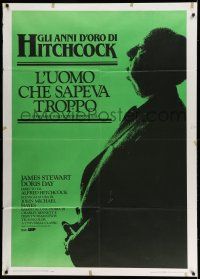 8y615 MAN WHO KNEW TOO MUCH Italian 1p R83 huge profile close up of director Alfred Hitchcock!