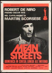 8y623 MEAN STREETS Italian 1p R70s cool different close up of Robert De Niro, Martin Scorsese!