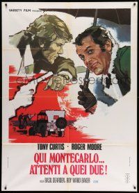 8y625 MISSION MONTE CARLO Italian 1p R70s different art of Roger Moore & Tony Curtis, Persuaders!