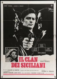 8y698 SICILIAN CLAN Italian 1p '70 Les Clan des Siciliens, Jean Gabin, Alain Delon, Lino Ventura!