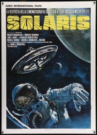 8y705 SOLARIS Italian 1p '74 Andrei Tarkovsky's original Russian version, art by Renato Casaro!