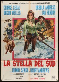 8y710 SOUTHERN STAR Italian 1p '69 different art of sexy Ursula Andress & George Segal in Africa!