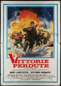 8y339 GO TELL THE SPARTANS Italian 2p '78 cool Kunstler art of Burt Lancaster in Vietnam War!