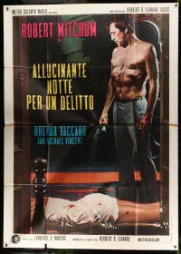 8y340 GOING HOME Italian 2p '72 Enzo Nistri art of Robert Mitchum w/ broken bottle & dead woman!