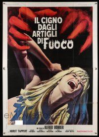 8y343 HARD WOMEN Italian 2p '71 Inspektor Perrak greift ein, wild art of demon attacking girl!