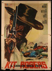 8y364 LONE RANGER Italian 2p R60s completely different spaghetti western art, Kit Rogers!