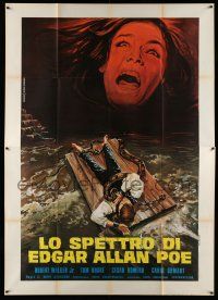 8y406 SPECTRE OF EDGAR ALLAN POE Italian 2p '74 Ferrari art of man on raft w/snake +screaming girl!