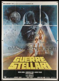 8y409 STAR WARS Italian 2p R80s George Lucas classic sci-fi epic, art by Tom Jung!