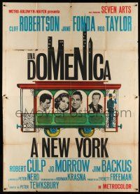 8y411 SUNDAY IN NEW YORK Italian 2p '64 Rod Taylor, Jane Fonda, Robertson, different Milana art!