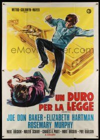 8y426 WALKING TALL Italian 2p '73 different artwork of Joe Don Baker as Buford Pusser, classic!