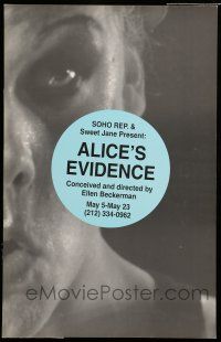 8y108 ALICE'S EVIDENCE stage play WC '90s conceived and directed by Ellen Beckerman!