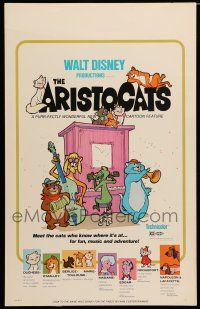 8y112 ARISTOCATS WC '71 Walt Disney feline jazz musical cartoon, great colorful image!