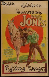 8y125 BUCK JONES WC '30s art of the screen's greatest outdoor star with gun drawn by his horse!