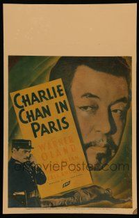 8y134 CHARLIE CHAN IN PARIS WC '35 great headshot image of Asian detective Warner Oland!