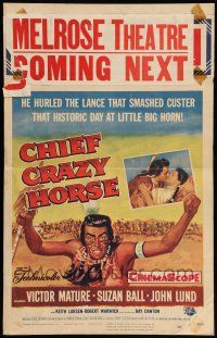 8y137 CHIEF CRAZY HORSE WC '55 Native American Indian Victor Mature smashed General Custer!