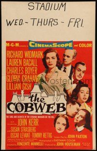 8y140 COBWEB WC '55 Richard Widmark, Lauren Bacall, Charles Boyer, Gloria Grahame, Lillian Gish