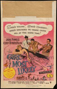 8y171 GIRL MOST LIKELY WC '57 art of sexy Jane Powell, Cliff Robertson, Tommy Noonan!
