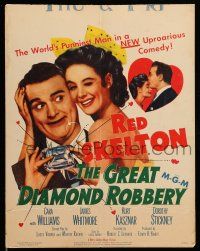 8y175 GREAT DIAMOND ROBBERY WC '53 Red Skelton with HUGE diamond & sexy Cara Williams!