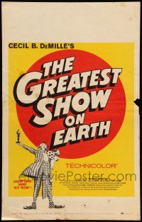 8y176 GREATEST SHOW ON EARTH WC R60 DeMille circus classic, art of clown James Stewart with Oscar!