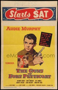 8y178 GUNS OF FORT PETTICOAT WC '57 art of Audie Murphy as lieutenant who battled incredible odds!