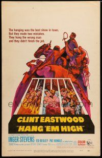 8y179 HANG 'EM HIGH WC '68 Clint Eastwood, they hung the wrong man, cool art by Kossin!