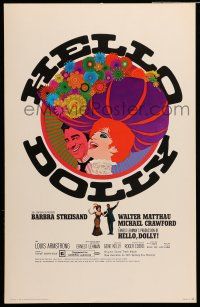 8y182 HELLO DOLLY WC '70 great Richard Amsel artwork of Barbra Streisand & Walter Matthau!