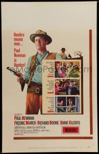 8y185 HOMBRE WC '66 full-color image of Paul Newman, Fredric March, directed by Martin Ritt