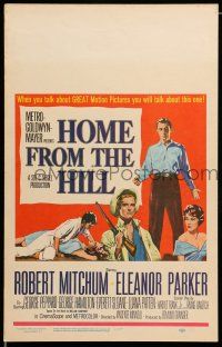 8y186 HOME FROM THE HILL WC '60 art of Robert Mitchum, Eleanor Parker & George Peppard!