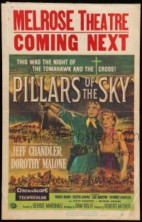8y232 PILLARS OF THE SKY WC '56 soldier Jeff Chandler & pretty Dorothy Malone fight Indians!