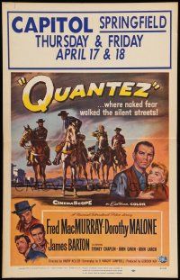 8y236 QUANTEZ WC '57 Fred MacMurray, Dorothy Malone, naked fear walked the silent streets!