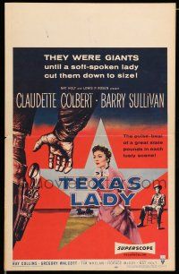 8y270 TEXAS LADY WC '55 they were giants until soft-spoken Claudette Colbert cut them down to size!