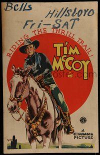 8y275 TIM MCCOY WC '30s Spicker art of classic cowboy riding his trusty horse!
