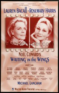 8y288 WAITING IN THE WINGS stage play WC '99 Lauren Bacall in the play by Noel Coward!