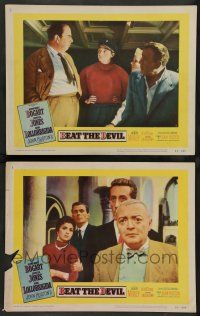 8z891 BEAT THE DEVIL 2 LCs '53 Humphrey Bogart, Gina Lollobrigida, Peter Lorre, Robert Morley