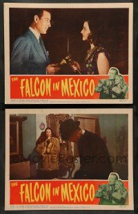 8z922 FALCON IN MEXICO 2 LCs '44 detective Tom Conway, Mona Maris, film noir!
