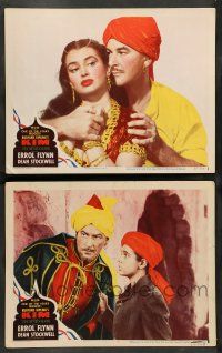 8z944 KIM 2 LCs '50 Errol Flynn & sexy Laurette Luez in mystic India, Stockwell, Kipling!