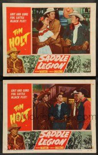 8z978 SADDLE LEGION 2 LCs '51 cowboy Tim Holt & Dorothy Malone, Richard Martin!