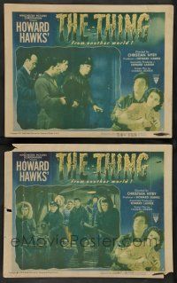 8z989 THING 2 LCs '51 Howard Hawks, Kenneth Tobey & other men prepare to fight the plant monster!