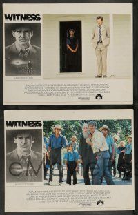 8z573 WITNESS 8 English LCs '85 cop Harrison Ford in Amish country, directed by Peter Weir!