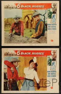8z046 6 BLACK HORSES 8 LCs '62 Audie Murphy, Dan Duryea, sexy Joan O'Brien, 1 was deadly to them!