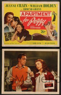 8z064 APARTMENT FOR PEGGY 8 LCs '48 both with sexy Jeanne Crain, one with William Holden!