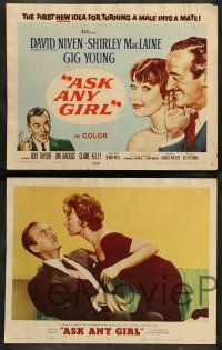 8z070 ASK ANY GIRL 8 LCs '59 David Niven, Shirley MacLaine, Gig Young, Rod Taylor