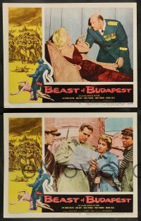 8z079 BEAST OF BUDAPEST 8 LCs '58 Gerald Milton, John Hoyt, Greta Thyssen, Hungarian Revolution!