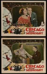 8z838 CHICAGO AFTER MIDNIGHT 3 LCs '28 director/star Ralph Ince, Jola Mendez, cool deco border art!
