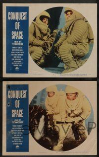 8z778 CONQUEST OF SPACE 4 LCs '55 George Pal sci-fi, great images of astronauts!
